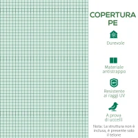 Outsunny Telo per Serra in PE con 6 Finestre, Porta Avvolgibile e Bordi Interrati, 3x2x2 m, Verde(m-6)
