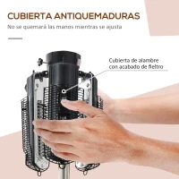 Outsunny Calefactor de Infrarrojos Estufa Calentador Eléctrico de Exterior Sombrilla Patio 3 Potencias Ángulo Ajustable(m-7)