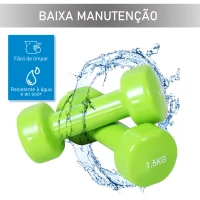 HOMCOM Jogo de 8 Halteres Hexagonais 4 Pares 2kg 1,5kg 1kg 0,5kg com Revestimento Pesos para Exercícios em Casa Academia Aço Multicolor(m-8)