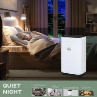 HOMCOM 16L/Day Portable Dehumidifier for Home, with LED Screen, Sleep Mode, 24H Timer, Electric Air Dehumidifier for Damp Laundry Bedroom Basement(m-6)