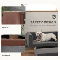 PawHut Elevated Dog Sofa Bed, with Cushion, for Medium and Small Dogs, Grey(m-7)