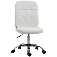 Vinsetto Cadeira de Escritório Giratória de Couro Sintético com Altura Ajustável Estilo Moderno Carga 120 kg 45x59x90-100 cm Branco(m-11)