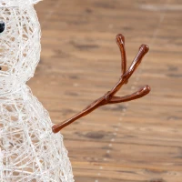 Outsunny Weihnachtsbeleuchtung, Schneemann-Leuchte, 100 LEDs, wetterfest, weiß, Metall, 40 x 40 x 90cm(m-8)