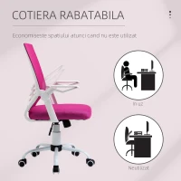 Vinsetto Scaun Ergonomic Roz – Suport Lombar, tesatura Confortabila(m-7)