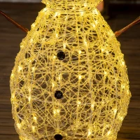 Outsunny Weihnachtsbeleuchtung, Schneemann-Leuchte, 100 LEDs, wetterfest, weiß, Metall, 40 x 40 x 90cm(m-7)