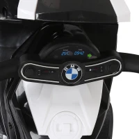 HOMCOM Motocicleta Electrica pentru Copii cu Autorizatie BMW 3 Roti Baterie Reincarcabila 6V Alb si Negru(m-11)