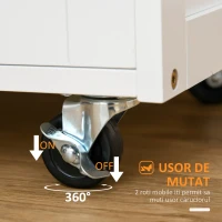 HOMCOM carucior bucatarie, suport pentru sticle, 67x37x87cm(m-7)