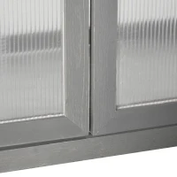 Outsunny Mini Serre de Jardin 3 Niveaux dim. 76L x 47l x 110H cm Double Porte Toit ouvrant Bois Sapin lasuré Polycarbonate(m-7)