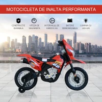 HOMCOM Motoreta MotoCross Electrica pentru Copii, Rosu, 107x53x70cm(m-6)