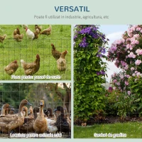 PawHut Plasa Metalica pentru Gradina Acoperita cu PVC pentru Garduri Exterioare, 1000x61cm, Verde(m-6)