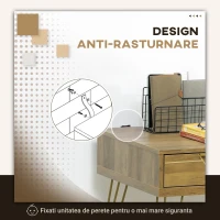 Vinsetto Masa consola pentru hol intrare in stil vintage din PAL si otel cu 3 sertare si picioruse antiderapante, 120x55x79 cm, bronz si auriu(m-6)