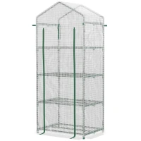 Outsunny szklarnia, szklarnia foliowa, skrzynia inspektowa, zielona(m-10)