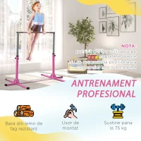 Homcom Bara Gimnastica/Balet – 95–145 cm, Reglabila, Roz pentru Copii(m-6)