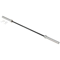 SPORTNOW Barra de Pesos de Aço180 cm Ø50 mm com 2 Grampos Carga 200 kg Barra Olimpica para Discos de Ø5 cm Prata e Preto(m-11)