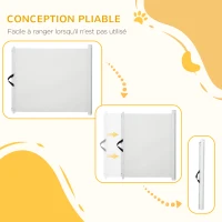 PawHut Barrière de sécurité barrière animaux rétractable automatique 1,15L x 0,83H m teslin métal blanc(m-7)