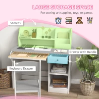 ZONEKIZ Two-Piece Kids Desk and Chair Set with Storage, for Ages 5-8 Years - Grey(m-4)