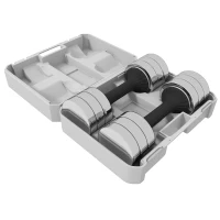 SPORTNOW Adjustable Dumbbells Weights Set with Storage Box, 10kg x 2(m-1)