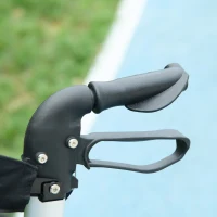 HOMCOM 4 Wheel Rollator with Seat and Back, Lightweight Folding Mobility Walker with Large Wheels, Carry Bag, Adjustable Height, Aluminium Walking Frame with Dual Brakes for Seniors, Blue(m-8)