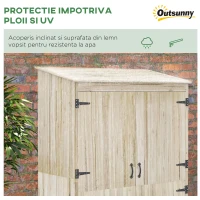 Outsunny Magazina Gradina Lemn – Dulap cu Usi Duble pentru Unelte(m-5)