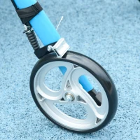 HOMCOM 4 Wheel Rollator with Seat and Back, Lightweight Folding Mobility Walker with Large Wheels, Carry Bag, Adjustable Height, Aluminium Walking Frame with Dual Brakes for Seniors, Blue(m-9)