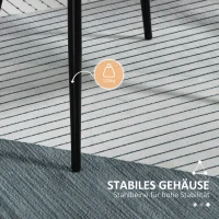 HOMCOM 2-delige eetkamerstoelen stoelen voor eetkamer met ademende linnen hoes ergonomische keukenstoel met rugleuning, armleuningen en metalen poten, linnen lichtblauw 59,5 x 56,5 x 81 cm(m-6)