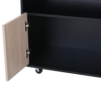 HOMCOM Carrello da Cucina Multiuso Moderno con Ruote Cassetto Anta in Legno Rovere, 76,5x40x82cm(m-7)