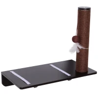 Cama para Gato Montado en Pared Hamaca para Gatito con Cojín y Rascador Accesorios Incluidos 55x30x50cm Marrón(m-4)