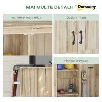 Outsunny Magazina Gradina Lemn – Dulap cu Usi Duble pentru Unelte(m-6)