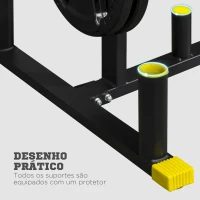 SPORTNOW Suporte para Discos de Pesos com 11 Barras Adequado para Pesos com Diâmetro do Orifício de 5 cm 85,5x70x96 cm Preto(m-6)