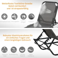 Outsunny Sonnenliege Aluminium 163 cm x 58,5 cm x 89 cm(m-5)