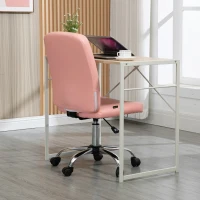 Vinsetto Cadeira de Escritório Giratória de Couro Sintético com Altura Ajustável Estilo Moderno Carga 120 kg 45x59x90-100 cm Rosa(m-7)