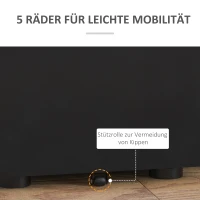 Vinsetto rolcontainer, mobiele archiefkast met 3 lades, kantoorkast, opslag, staal, zwart, 39 x 48 x 59 cm(m-7)