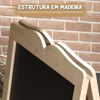 Vinsetto Mini Cavalete de Madeira Quadro Lousa Negro Magnético e Dobrável com 8 Gizes e 6 Placas de Palavras 51x42x101 cm Madeira(m-7)