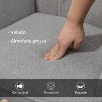 HOMCOM Poltrona Baloiço em Borrego com Oscilação de 40° Pés de Madeira de Faia e Estrutura de Aço 71x98x101 cmCinza(m-5)