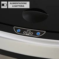 HOMCOM Pattumiera Cestino Bidone con Coperchio a Sensore ad Infrarossi per Cucina Bagno Capacità 58L in Acciaio ABS 40.9 × 28.9 × 68cm(m-6)