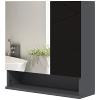 Armadietto Bagno Kleankin 30x30x82cm - Legno Con Cassetto, Nero/Grigio - Foto 9