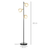 HOMCOM Tree Floor Lamp for Living Room Bedroom with 3 Light, Modern Standing Lamp, (Bulb not Included), 162cm, Grey(m-3)