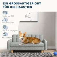 PawHut Hondenbed, zacht kussen, wasbare hoes, antislip poten, grijs, 94B x 61D x 40H cm(m-5)