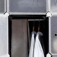 HOMCOM Plastic Storage Drawers for Clothes, DIY Portable Wardrobe Closet, 111L x 47W x 145Hcm-Black/White(m-8)