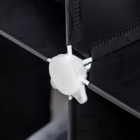 HOMCOM Plastic Storage Drawers for Clothes, DIY Portable Wardrobe Closet, 111L x 47W x 145Hcm-Black/White(m-9)