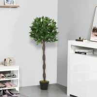 Outsunny Indoor Tall Artificial Plants, Set of 2, Decorative Plant with Nursery Pot for Indoor Outdoor Décor, 120cm(m-14)