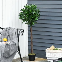 Outsunny Indoor Tall Artificial Plants, Set of 2, Decorative Plant with Nursery Pot for Indoor Outdoor Décor, 120cm(m-2)