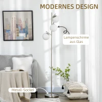 HOMCOM Lampa stojąca z włącznikiem nożnym(m-3)