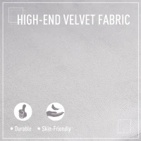 HOMCOM Accent Chair Velvet Fabric Single Sofa Armchair Home Living Room Solid Wood Leg Upholstered Side Armchair Grey(m-7)