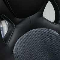 HOMCOM High-Back Office Chair Faux Leather Swivel Computer Desk Chair for Home Office with Wheels Armrests Gray(m-11)