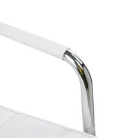 Vinsetto Office Chair, Makeup Vanity Chair, Mid Back Computer Chair, PU Leather Swivel Study Chair with Adjustable Height, Armrest and Rolling Wheels, White(m-9)