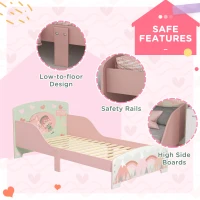 ZONEKIZ Toddler Bed Frame, Kids Bedroom Furniture for Ages 3-6 Years, Pink(m-5)