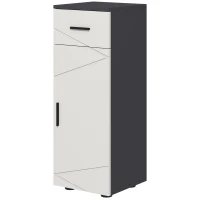 kleankin Slim Bathroom Cabinet, Narrow Bathroom Storage Cabinet with Drawer, Door Cupboard, Adjustable Shelf and Soft Close Mechanism, Grey(m-11)