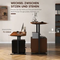 Vinsetto Elektryczny stelaż stołu, regulowany na wysokość stelaż biurka stojącego, stal(m-4)