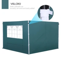 Outsunny 3m Gazebo Exchangeable Side Panel Wall W/ Window-Green(m-6)